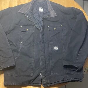 Polar King Men's Black Insulated Workwear Chore Jacket Corduroy Collar Size XLT